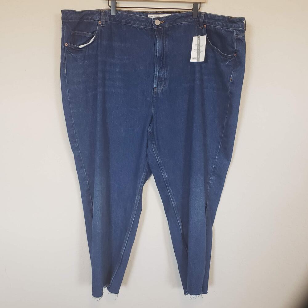 Asos Design Curve Recycled Florence Straight Leg Jeans With Side‎ Splits Plus 28